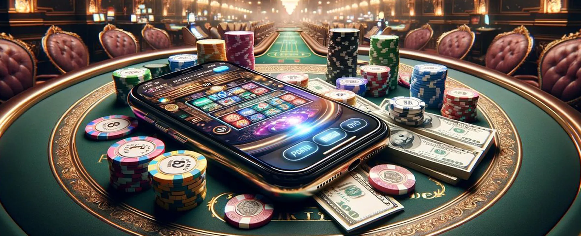 Dynamic casino background with vibrant lights